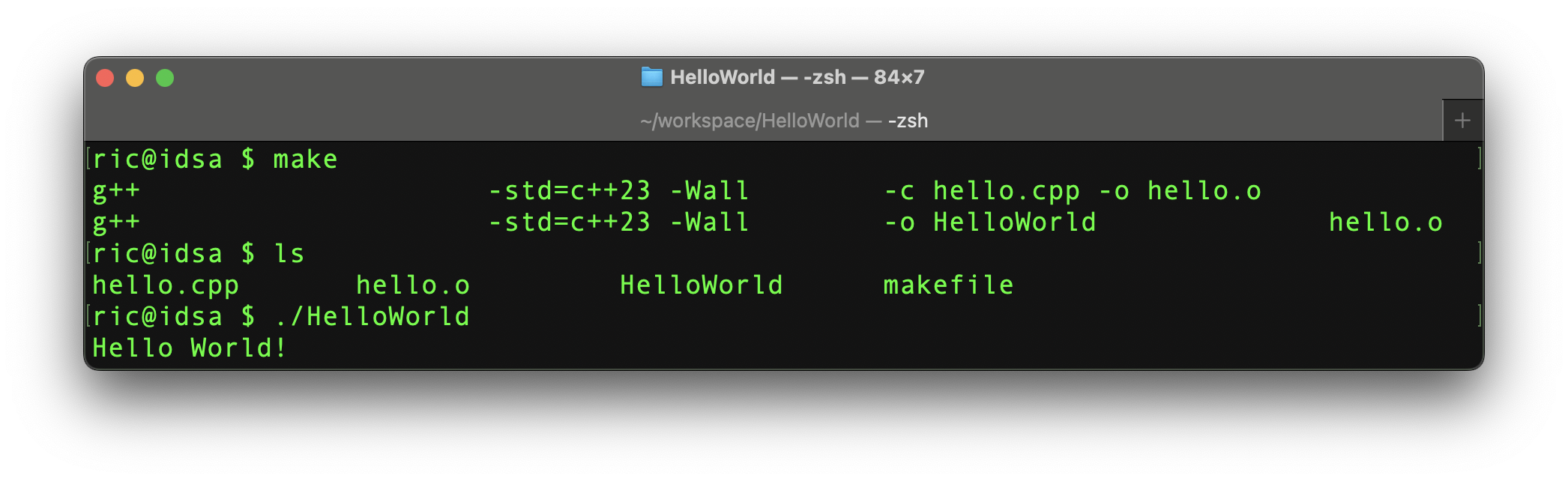 Compiling and running HelloWorld