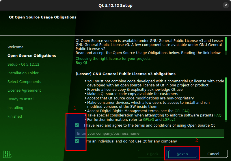 Tick both boxes and click Next.