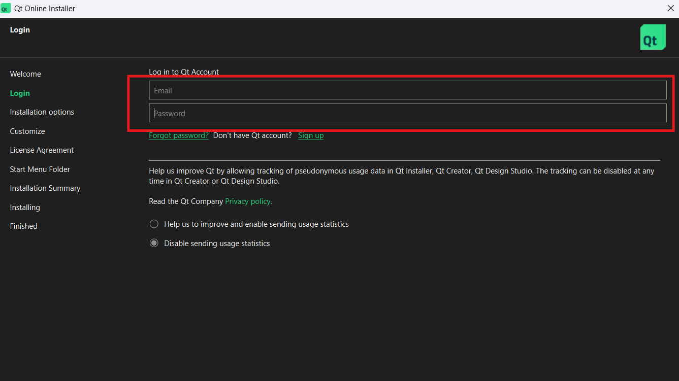 Login using your credentials